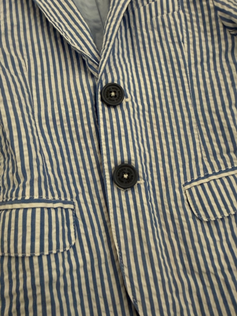 Mini Boden Seersucker Blazer Navy 2 - 3Y worn 1x - Picture 4 of 6